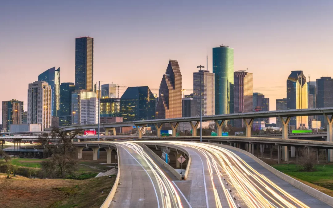 Houston Texas Usa Downtown City Skyline Highway